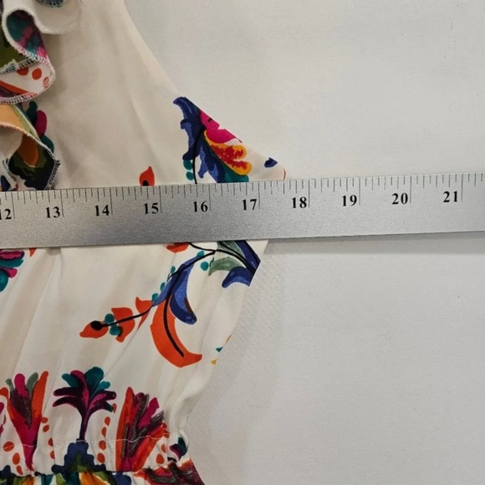 ECI New York Tropical Mini Dress V Neck Resort Vacation Size 2 - Picture 13 of 15